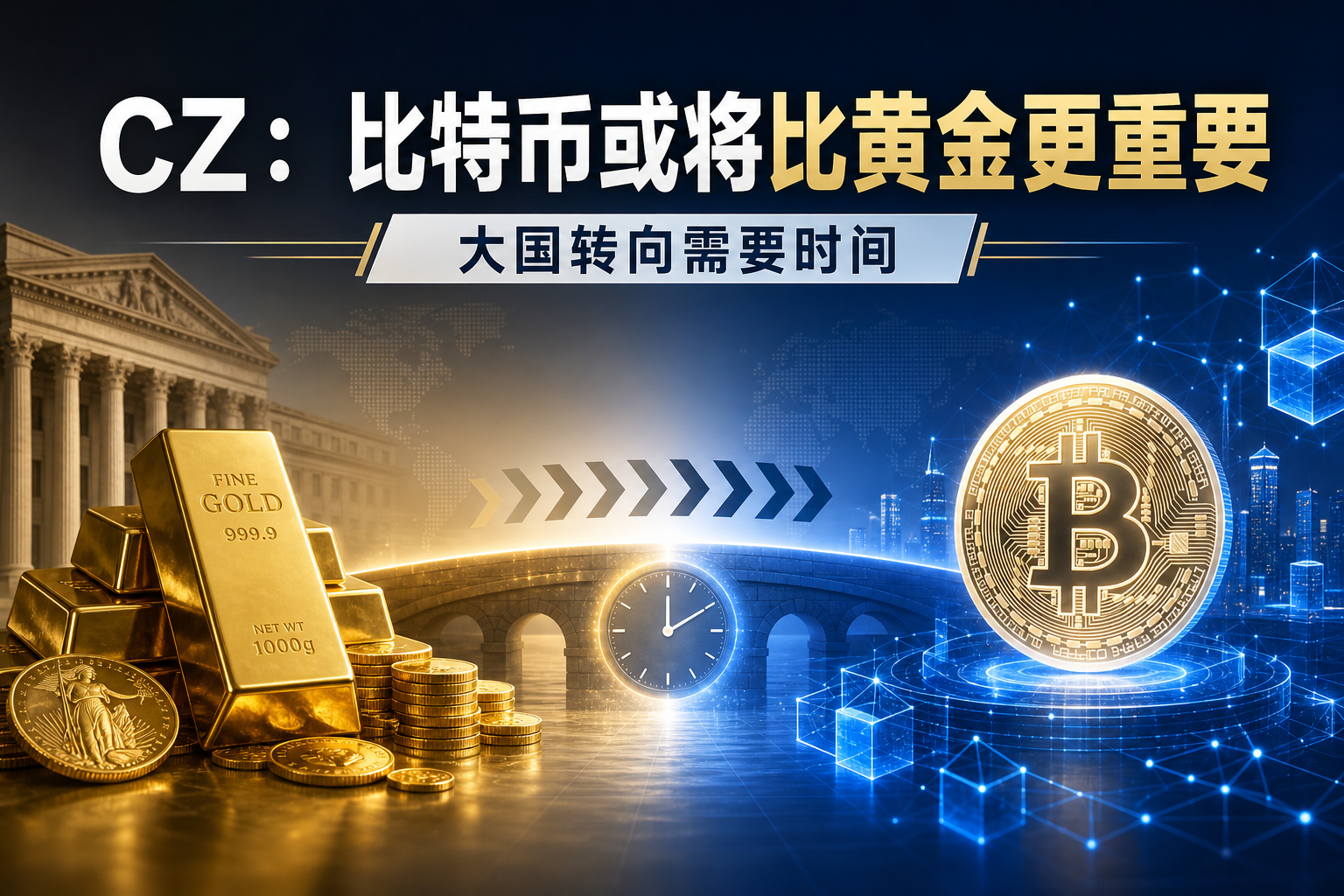 CZ:比特币未来将比黄金更重要,大国转向需要时间