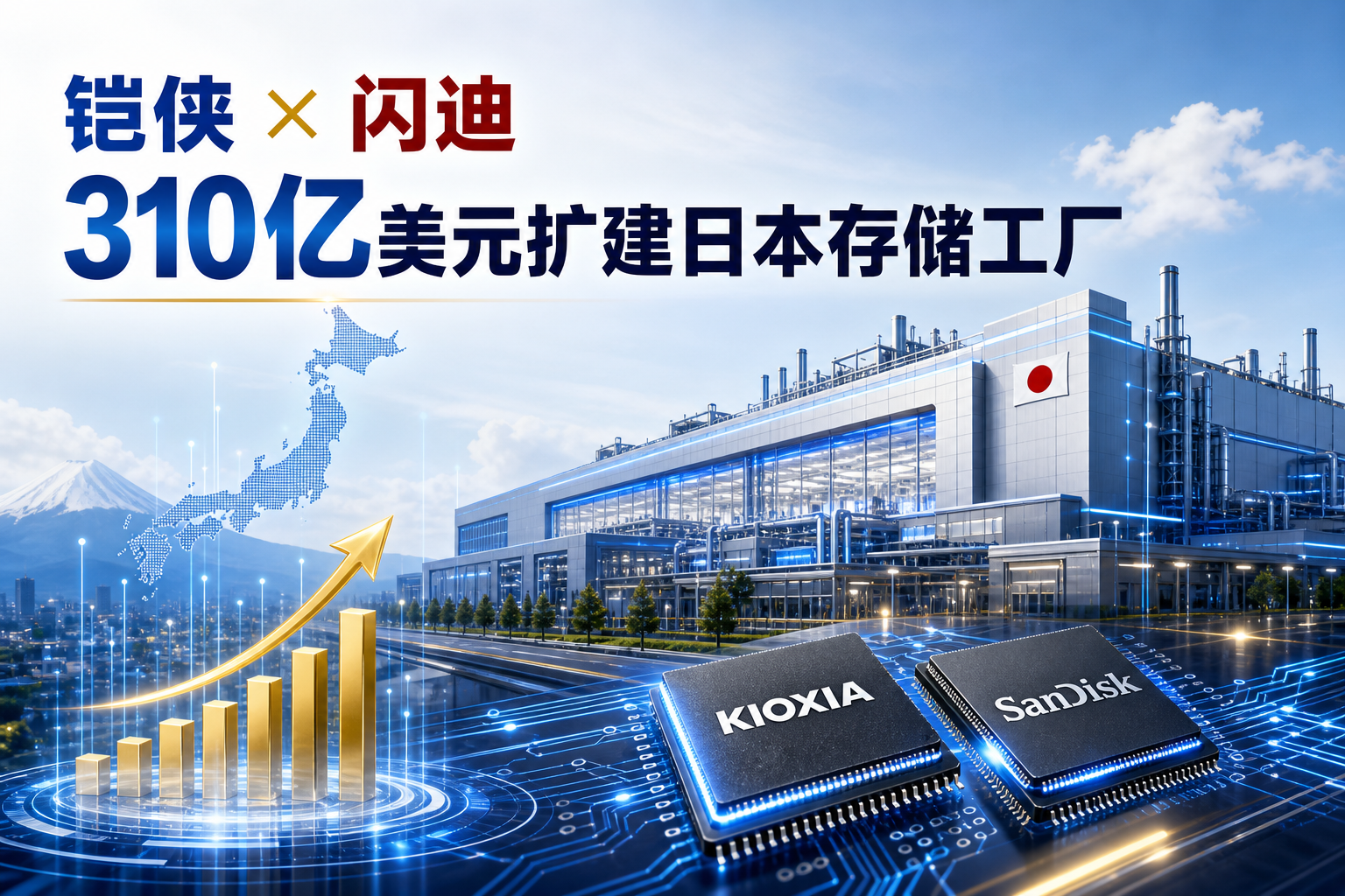 铠侠和闪迪计划在日本投资310亿美元扩建存储器工厂