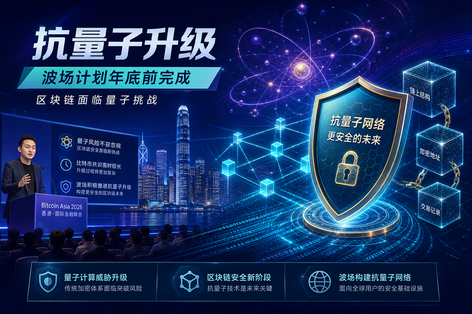 Justin Sun:比特币达成抗量子共识需要较长时间,波场计划年底前升级为抗量子网络
