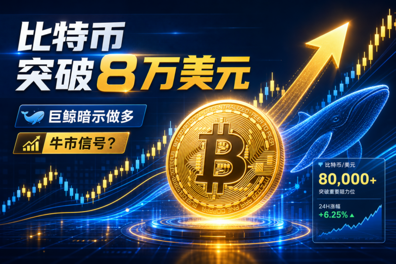 比特币再度突破 8 万美元,巨鲸暗示已做多-指挥使社区 - 真实线索、热点议题与深度观察