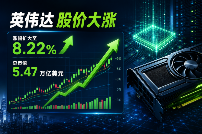 英伟达涨幅扩大至 8.22%-指挥使社区 - 真实线索、热点议题与深度观察