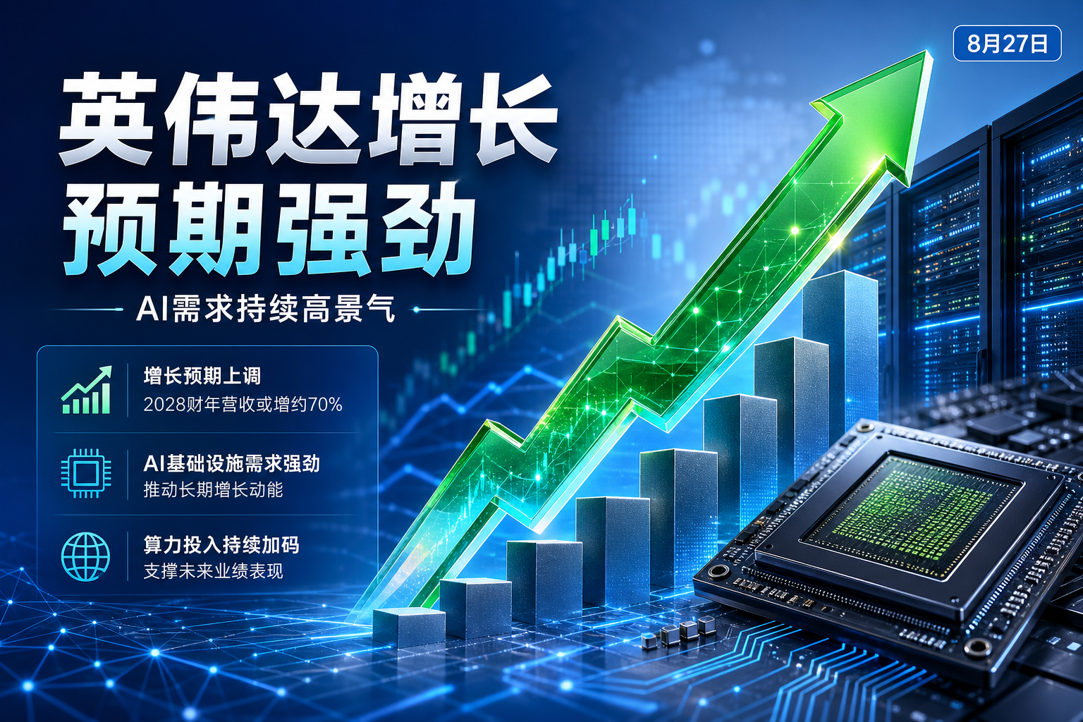 高盛：英伟达预计 2028 财年营收增长约 70%，AI 需求前景持续强劲