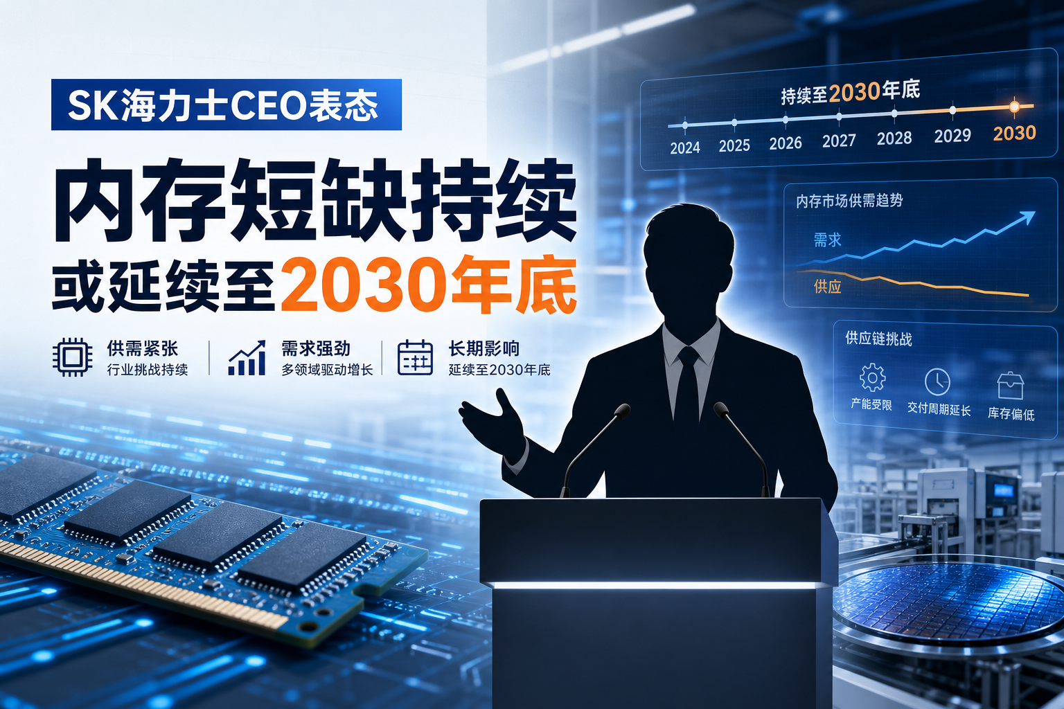 SK海力士CEO：预计内存短缺将持续到2030年底