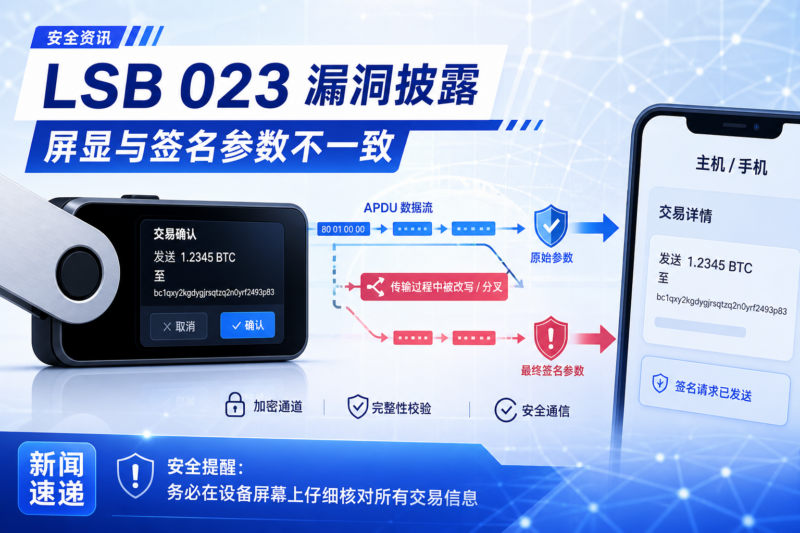 Ledger 披露 LSB 023 安全漏洞细节:屏幕显示参数可能与最终签名参数不一致-指挥使社区 - 真实线索、热点议题与深度观察