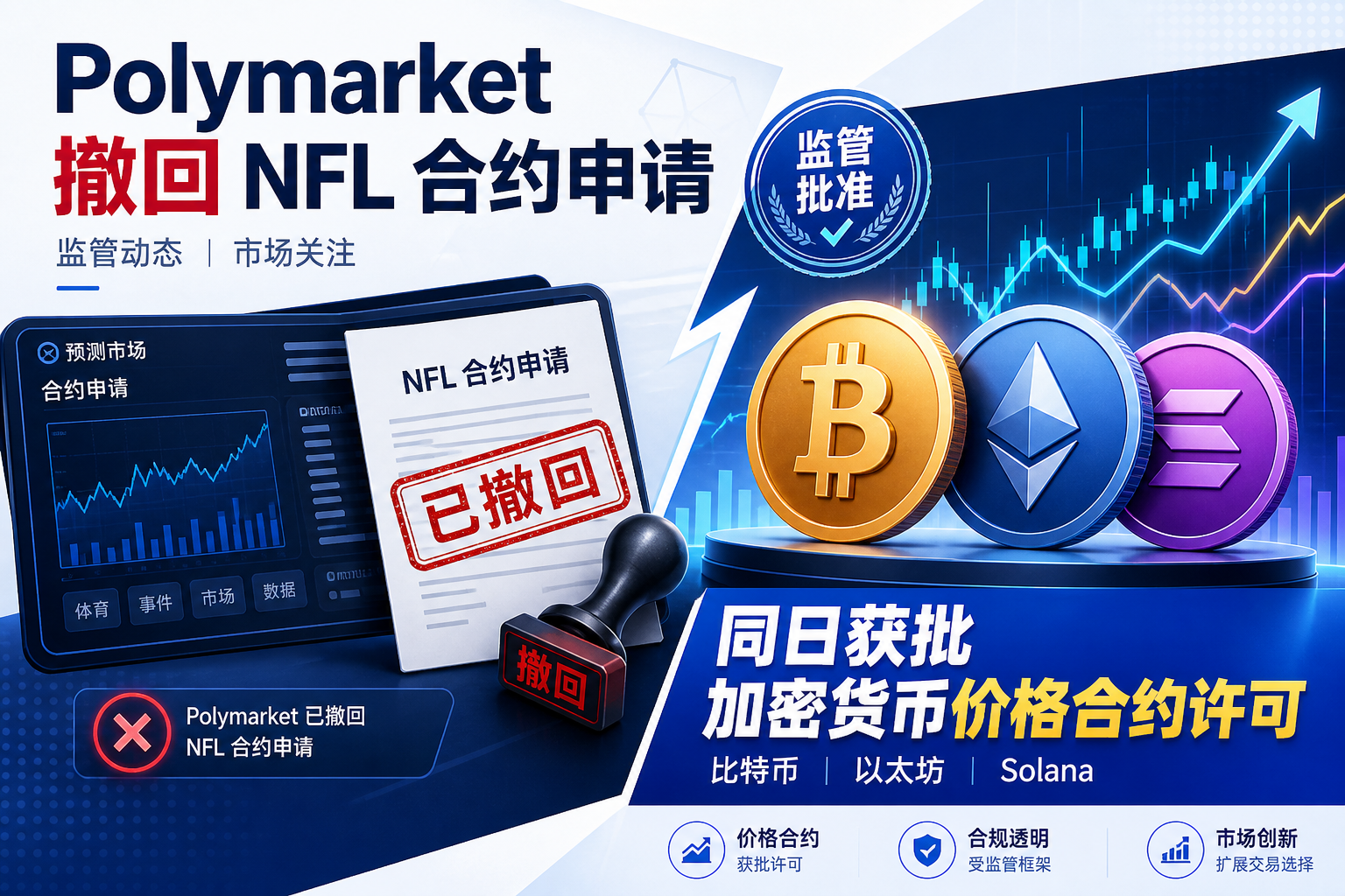 Polymarket 撤回 NFL 合约申请,同日获批加密货币价格合约许可