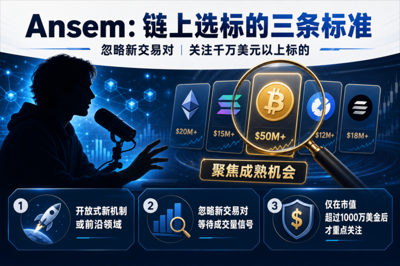Ansem 公开链上投资标准:忽略纯新交易对,只关注千万美元以上标的-指挥使社区 - 真实线索、热点议题与深度观察