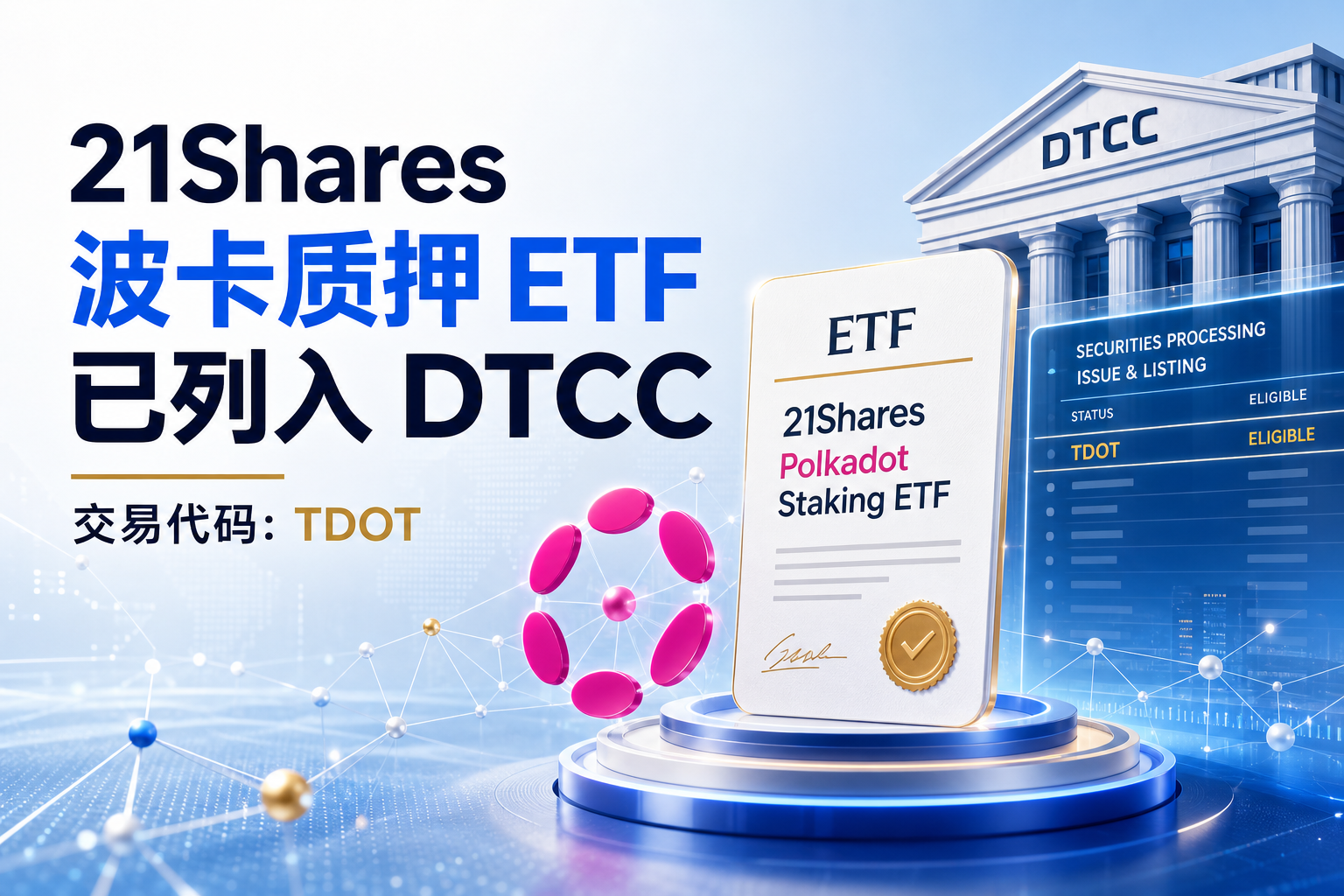 21Shares 波卡质押 ETF 已在 DTCC 列出