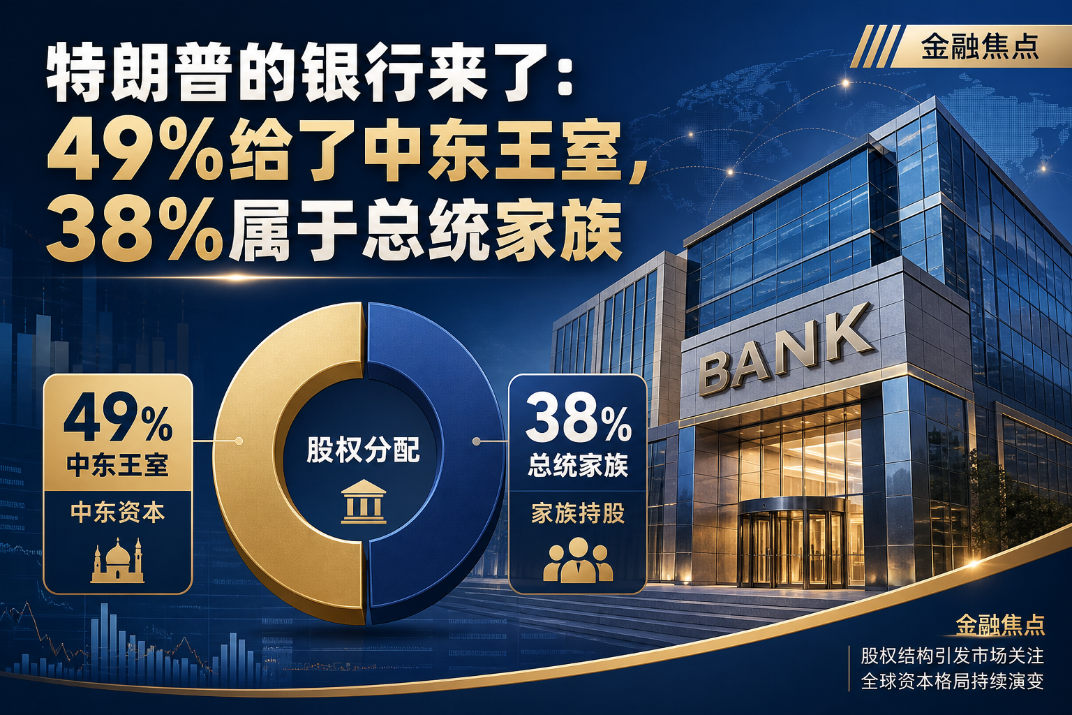 特朗普的银行来了：49%给了中东王室，38%属于总统家族