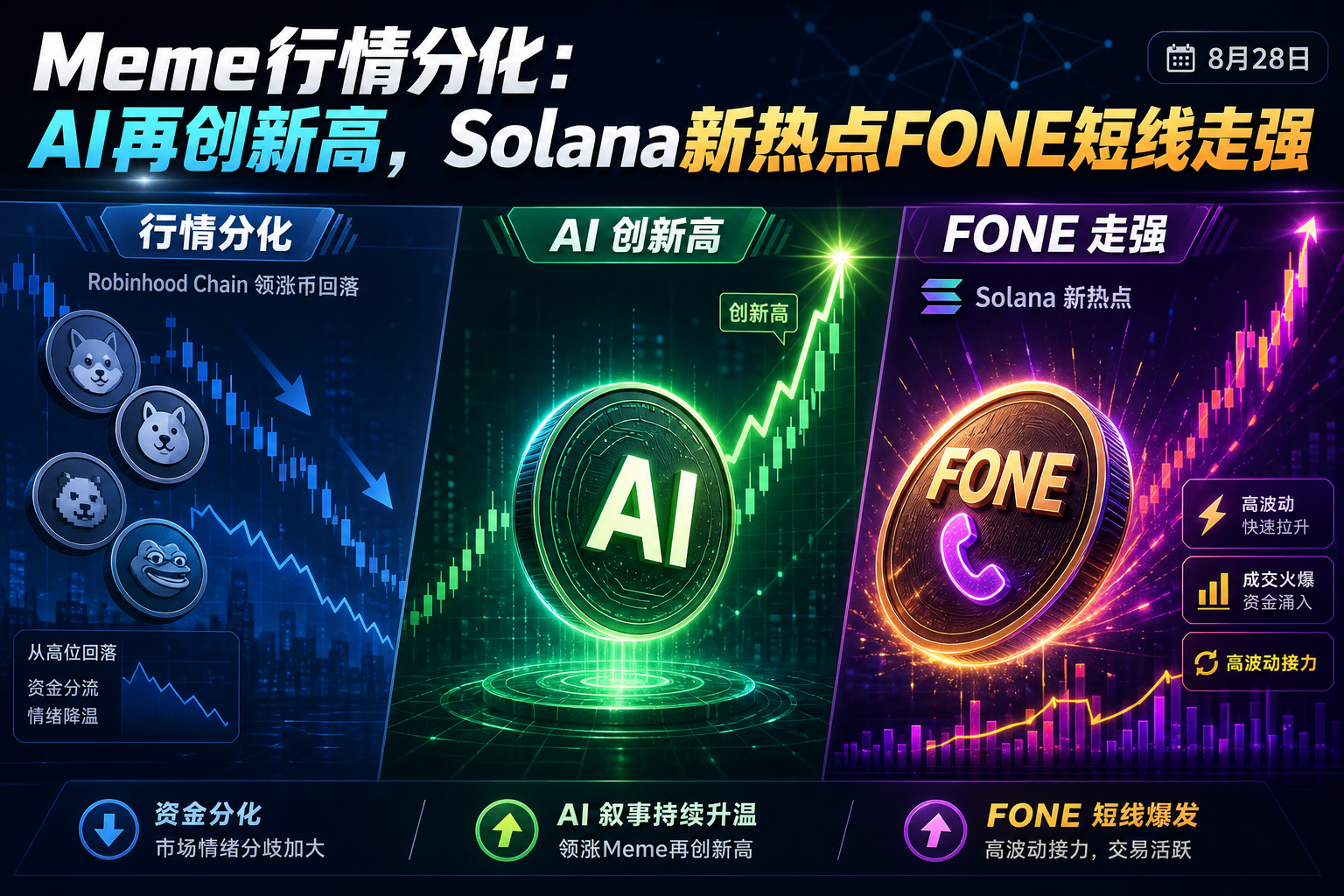 Meme 行情分化:AI 再创新高,Solana 新热点 FONE 短线走强