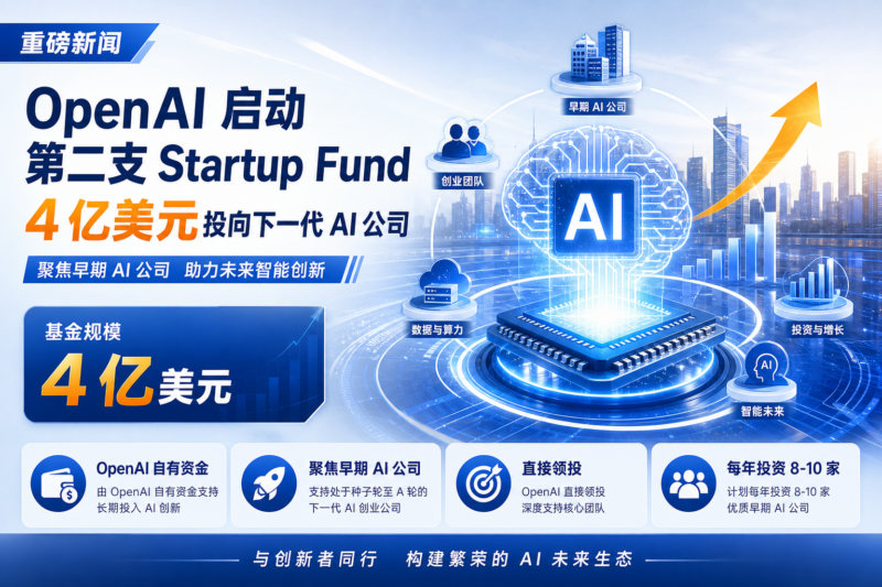 OpenAI 启动第二支 Startup Fund，4 亿美元投向下一代 AI 公司-指挥使社区 - 真实线索、热点议题与深度观察