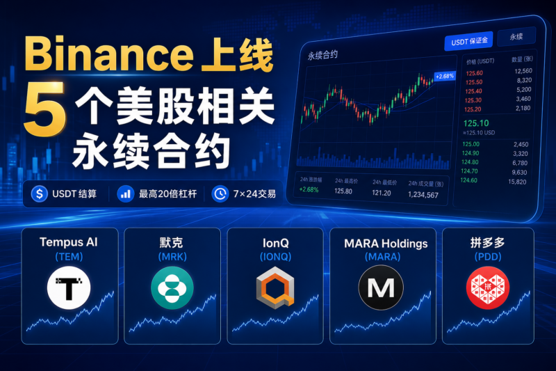 Binance 上线 5 个美股相关永续合约,涵盖 TEM、MRK、IONQ、MARA 及 PDD-指挥使社区 - 真实线索、热点议题与深度观察