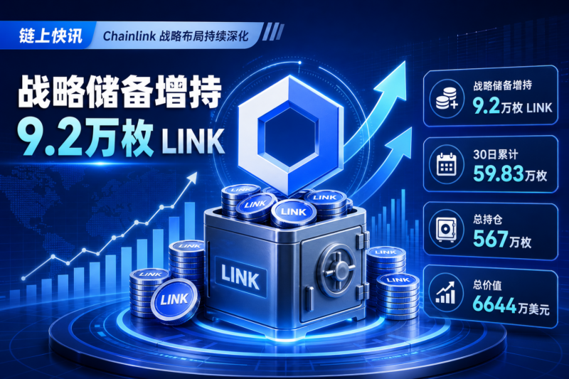 Chainlink 战略储备增持 9.2 万枚 LINK,持仓总价值达 6644 万美元-指挥使社区 - 真实线索、热点议题与深度观察