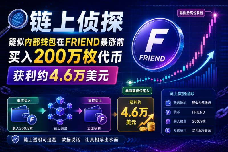 链上侦探:疑似内部钱包在FRIEND暴涨前买入200万枚代币,获利约4.6万美元-指挥使社区 - 真实线索、热点议题与深度观察