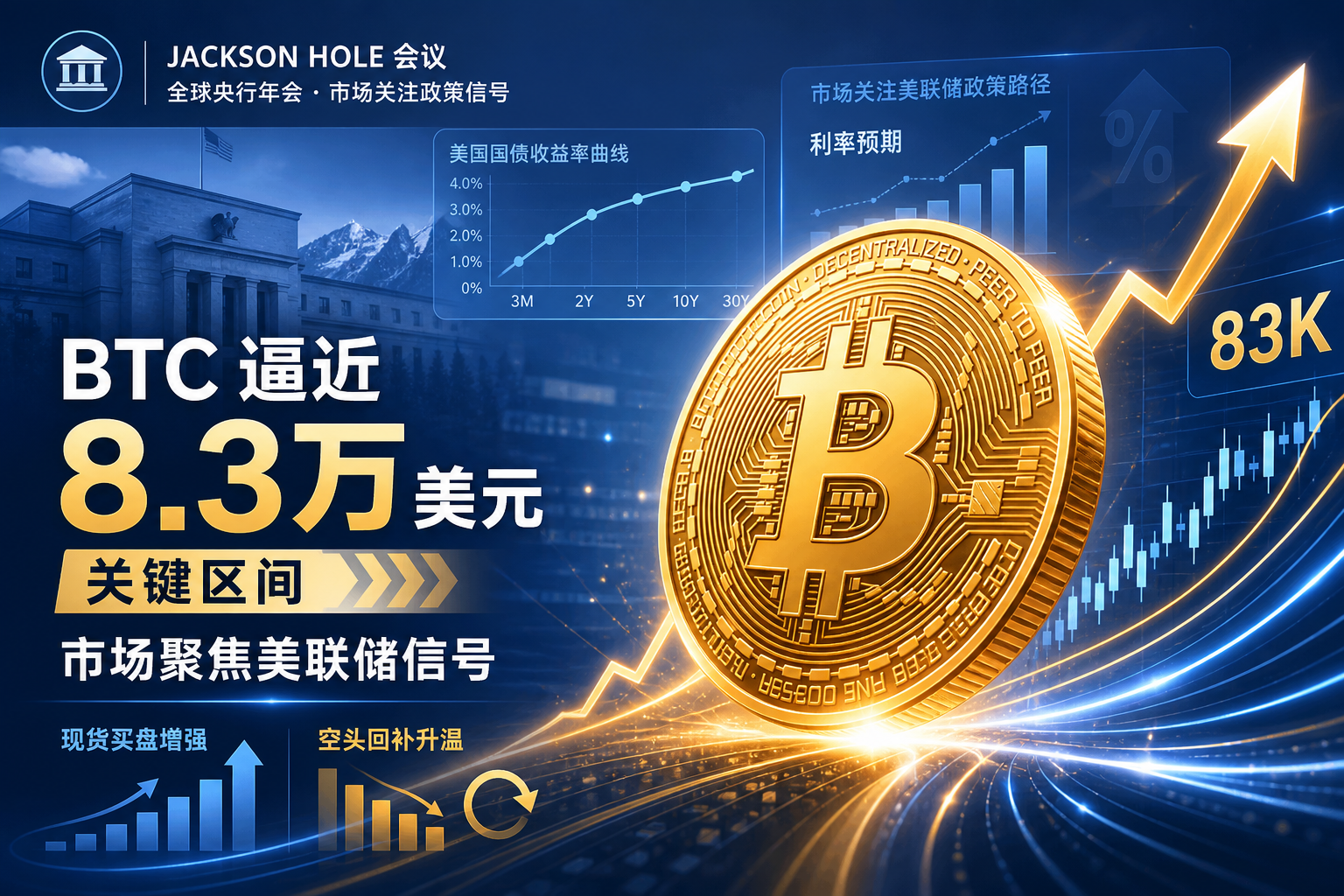 BTC 逼近 8.3 万美元关键区域,市场关注美联储政策取向