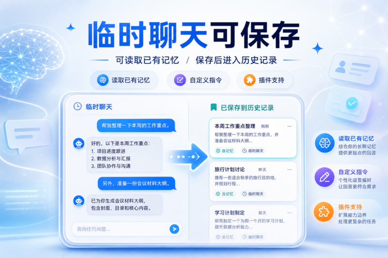 ChatGPT 临时聊天支持保存,并可读取已有记忆-指挥使社区 - 真实线索、热点议题与深度观察