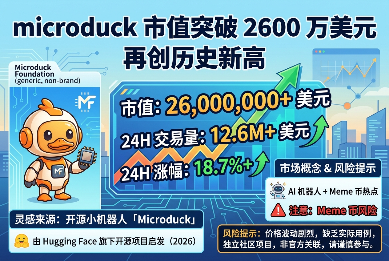 microduck 市值突破 2600 万美元，再创历史新高