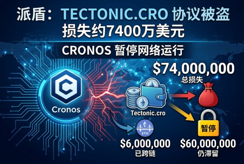 派盾:Tectonic.cro协议被盗,总损失约7400万美元,Cronos暂停整个网络-指挥使社区 - 真实线索、热点议题与深度观察