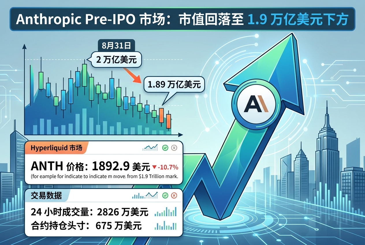Anthropic 场外市值回落至 1.9 万亿美元下方