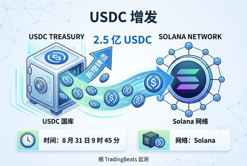 USDC Treasury 在 Solana 上新增铸造 2.5 亿枚 USDC-指挥使社区 - 真实线索、热点议题与深度观察