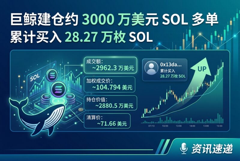 某巨鲸建仓约 3000 万美元 SOL 多单-指挥使社区 - 真实线索、热点议题与深度观察