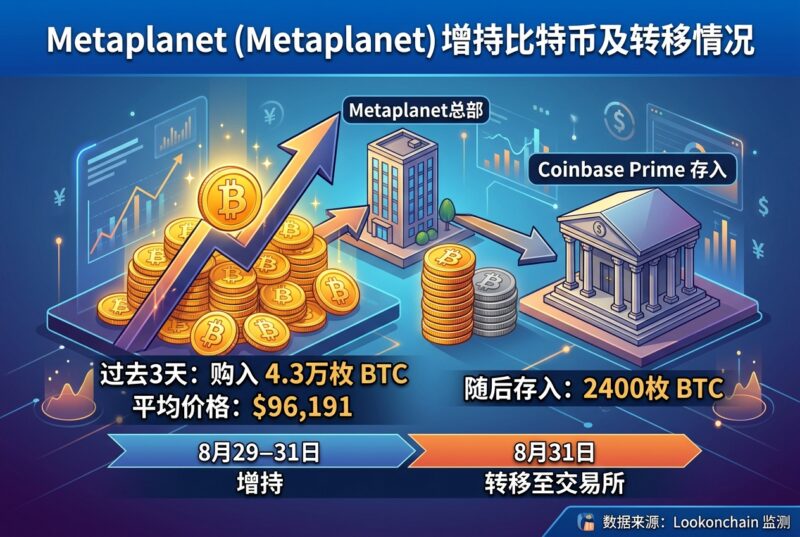 Metaplanet 过去三天购入 4.3 万枚 BTC,随后向 Coinbase Prime 存入 2400 枚-指挥使社区 - 真实线索、热点议题与深度观察