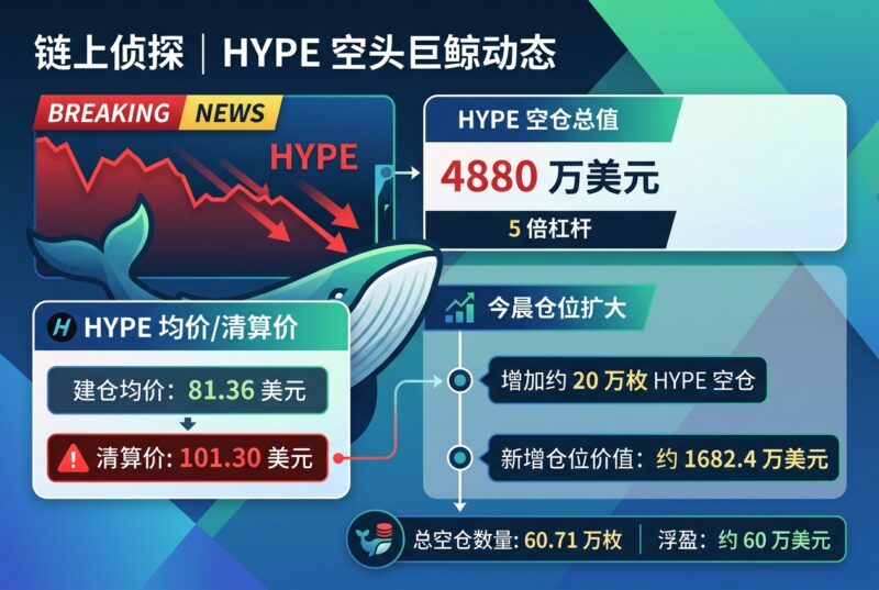 链上侦探｜HYPE 空头巨鲸仓位增至 4880 万美元，清算价 101.30 美元-指挥使社区 - 真实线索、热点议题与深度观察