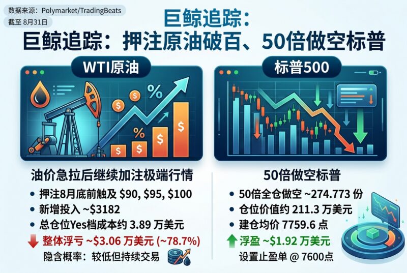 巨鲸追踪:油价急拉后继续加注极端行情,交易员仍押注原油破百、50 倍做空标普-指挥使社区 - 真实线索、热点议题与深度观察