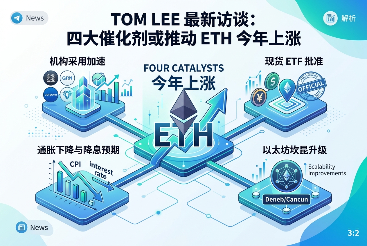 Tom Lee 最新访谈：四大催化剂或推动 ETH 今年上涨