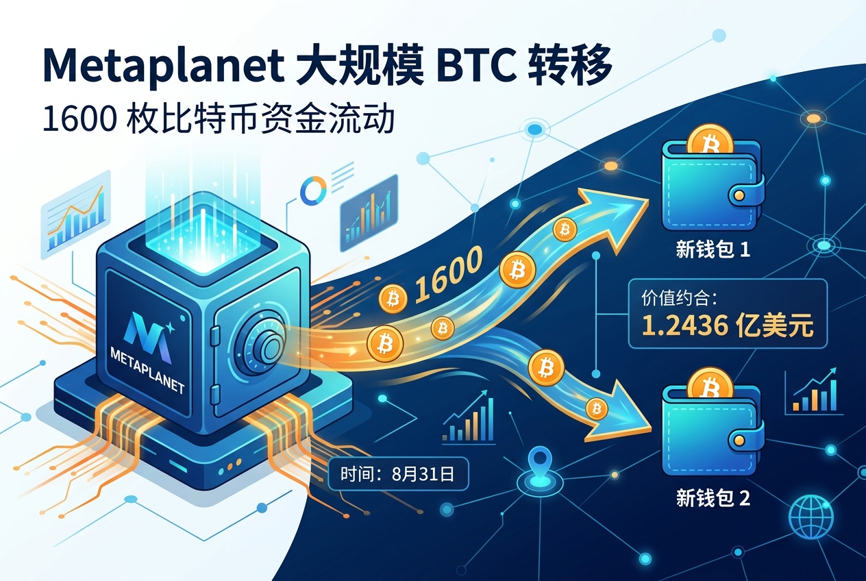 Metaplanet 将 1600 枚比特币转移至两个新钱包