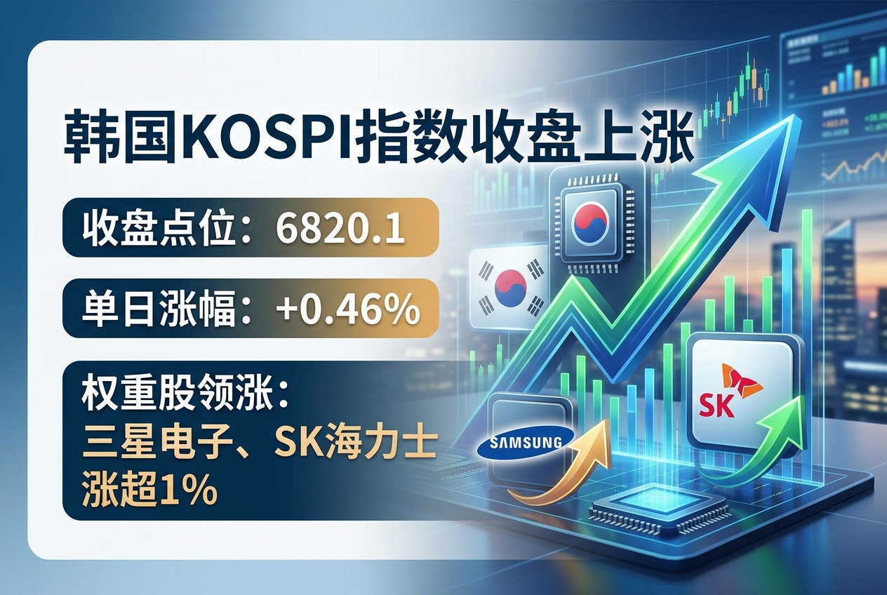 韩国 KOSPI 指数收盘涨 0.46%