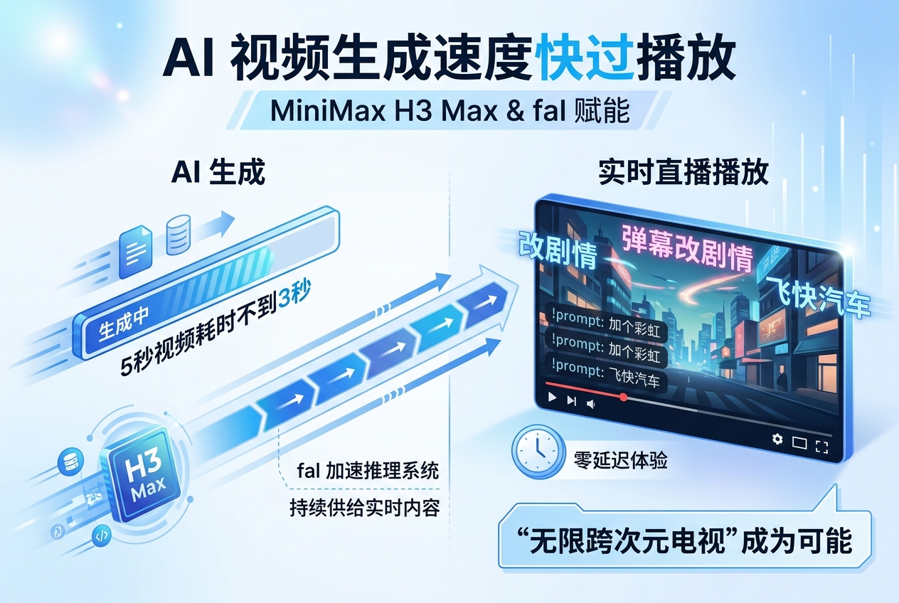 MiniMax H3 Max Live:AI 视频生成速度快过播放,弹幕可在数秒内改剧情