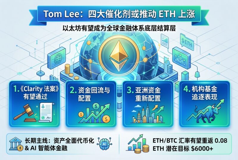 Tom Lee:四大催化剂或推动 ETH 上涨-指挥使社区 - 真实线索、热点议题与深度观察