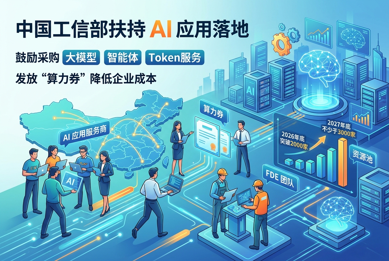 中国工信部扶持 AI 应用落地:鼓励采购 Token 服务、发放算力券
