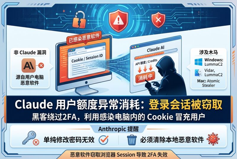Claude 用户额度异常消耗：黑客窃取登录会话，2FA 也可能失效-指挥使社区 - 真实线索、热点议题与深度观察
