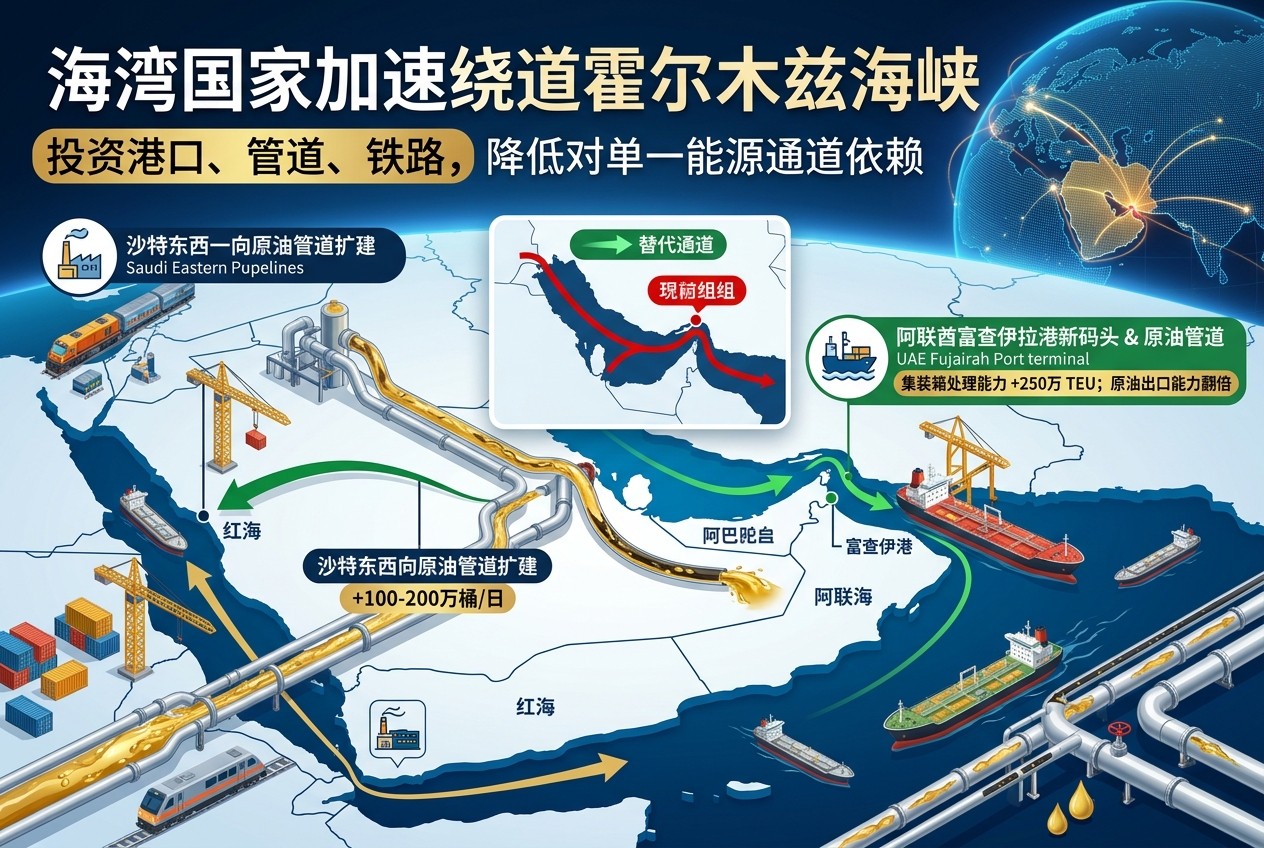 海湾国家斥资建设替代通道,降低对霍尔木兹海峡依赖