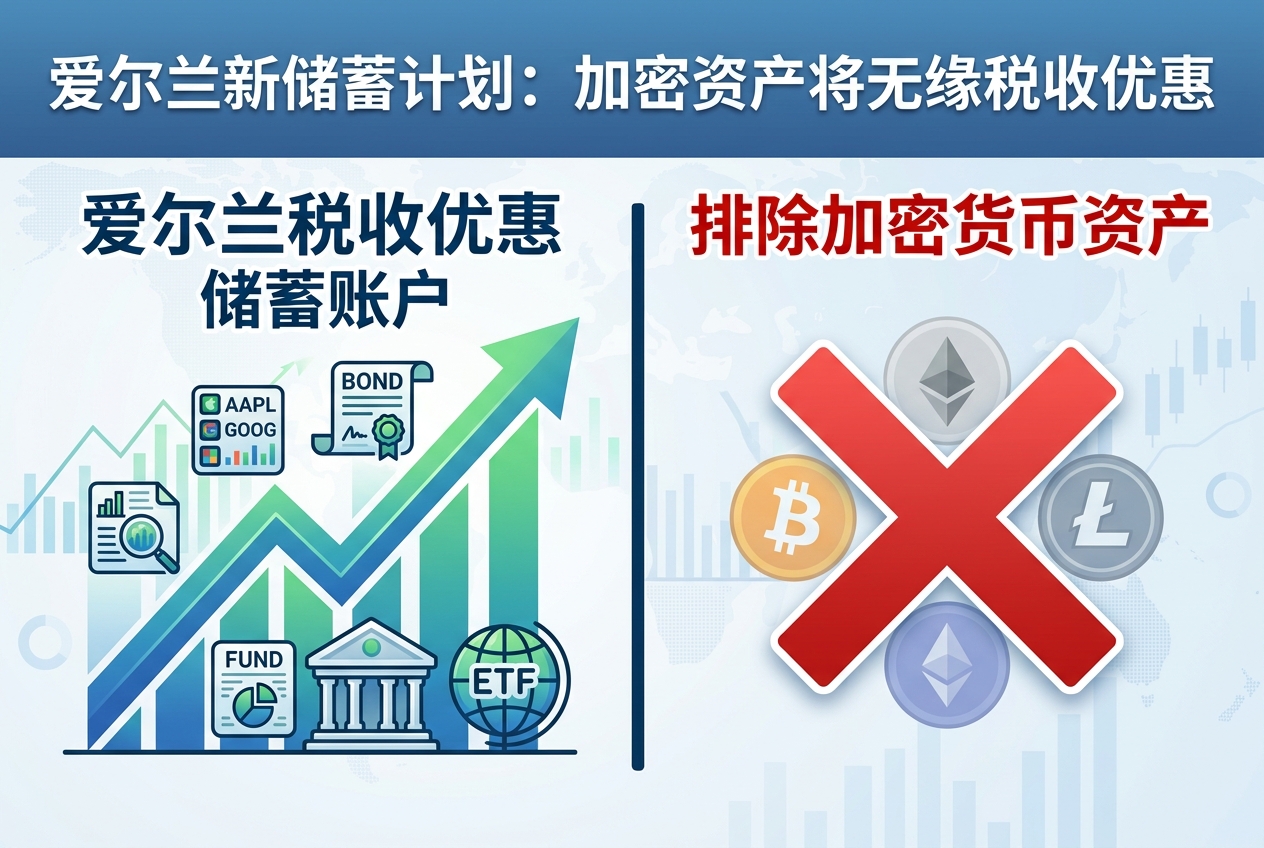 爱尔兰税收优惠储蓄账户将排除加密货币