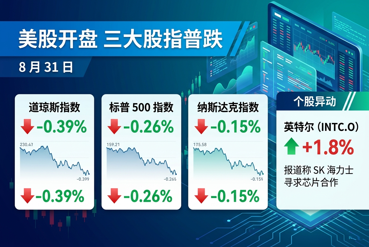 美股开盘,三大股指普跌