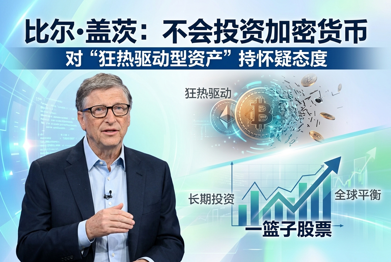 比尔·盖茨:不会投资加密货币,对“狂热驱动型资产”持怀疑态度