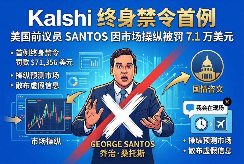 Kalshi 开出首例终身禁令:美国前议员 Santos 因市场操纵被罚 7.1 万美元-指挥使社区 - 真实线索、热点议题与深度观察