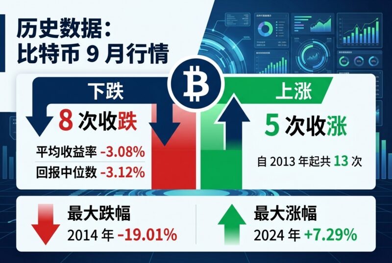 比特币 9 月历史回报率:2013 年起 8 次收跌、5 次收涨-指挥使社区 - 真实线索、热点议题与深度观察