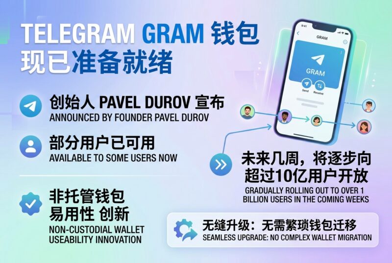 Telegram 创始人:Gram 钱包已准备就绪,部分用户可用-指挥使社区 - 真实线索、热点议题与深度观察