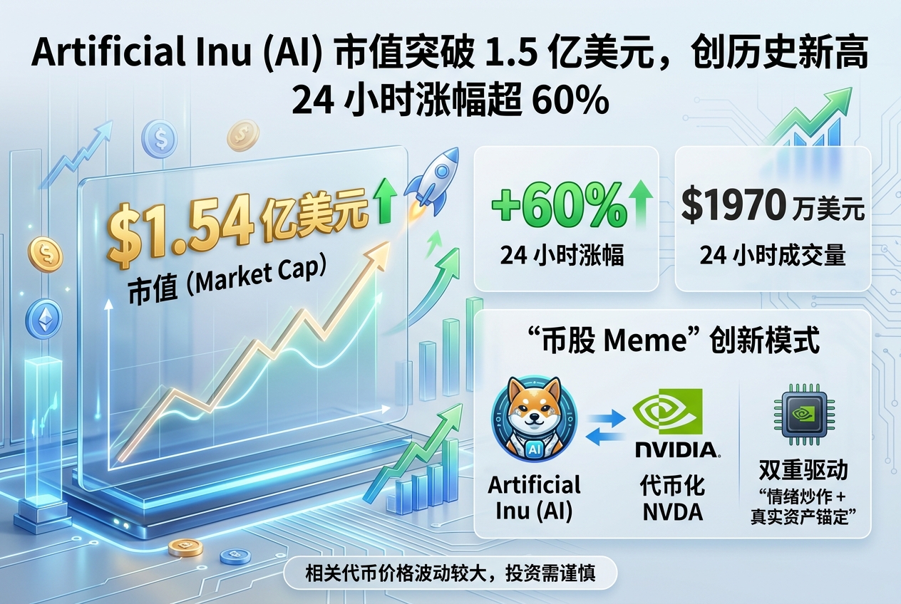 Robinhood 链币股 Meme 币 AI 市值突破 1.5 亿美元,创历史新高