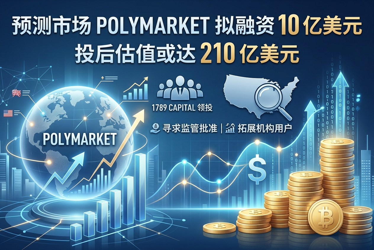 Polymarket拟融资10亿美元,投后估值或达210亿美元