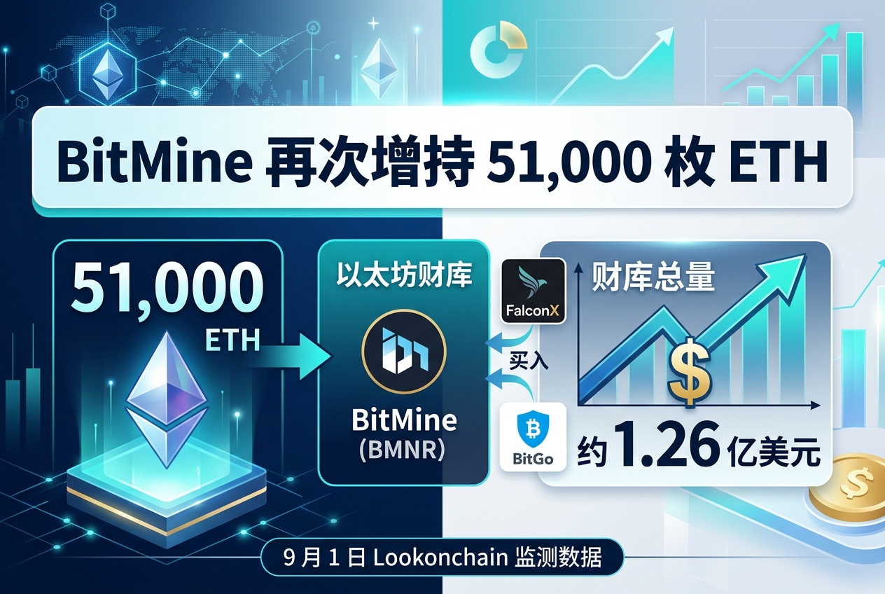 BitMine 再次增持 51,000 枚 ETH