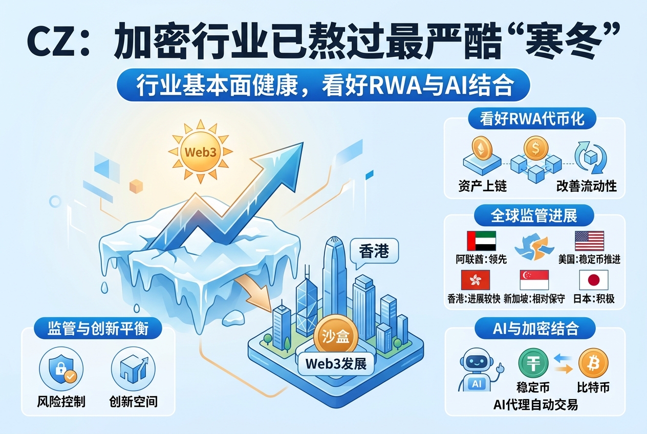 CZ:加密行业已熬过最严酷“寒冬”,行业基本面健康
