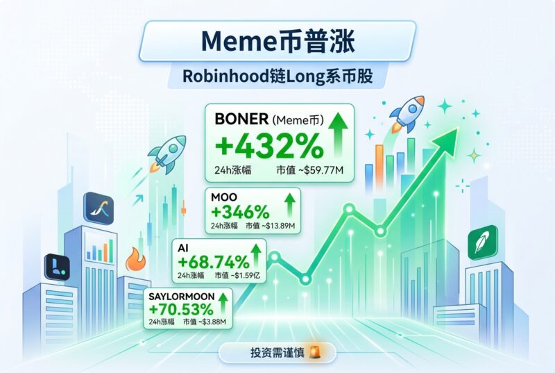 Robinhood 链 Long 系币股 Meme 币普涨,BONER 24 小时涨超 400%-指挥使社区 - 真实线索、热点议题与深度观察