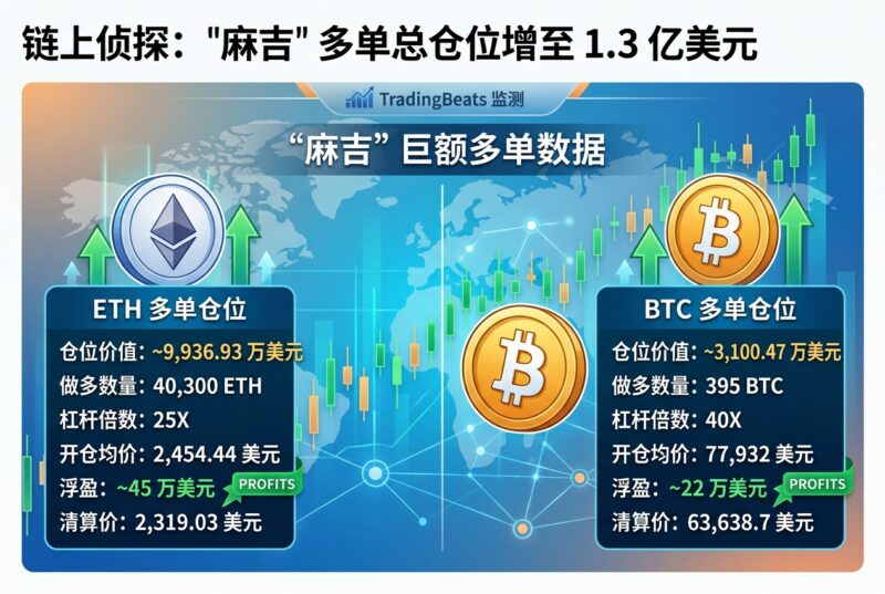 链上侦探：「麻吉」多单总仓位增至 1.3 亿美元-指挥使社区 - 真实线索、热点议题与深度观察