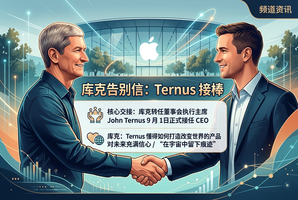 库克告别信:很少有人像 Ternus 一样懂得如何打造改变世界的产品