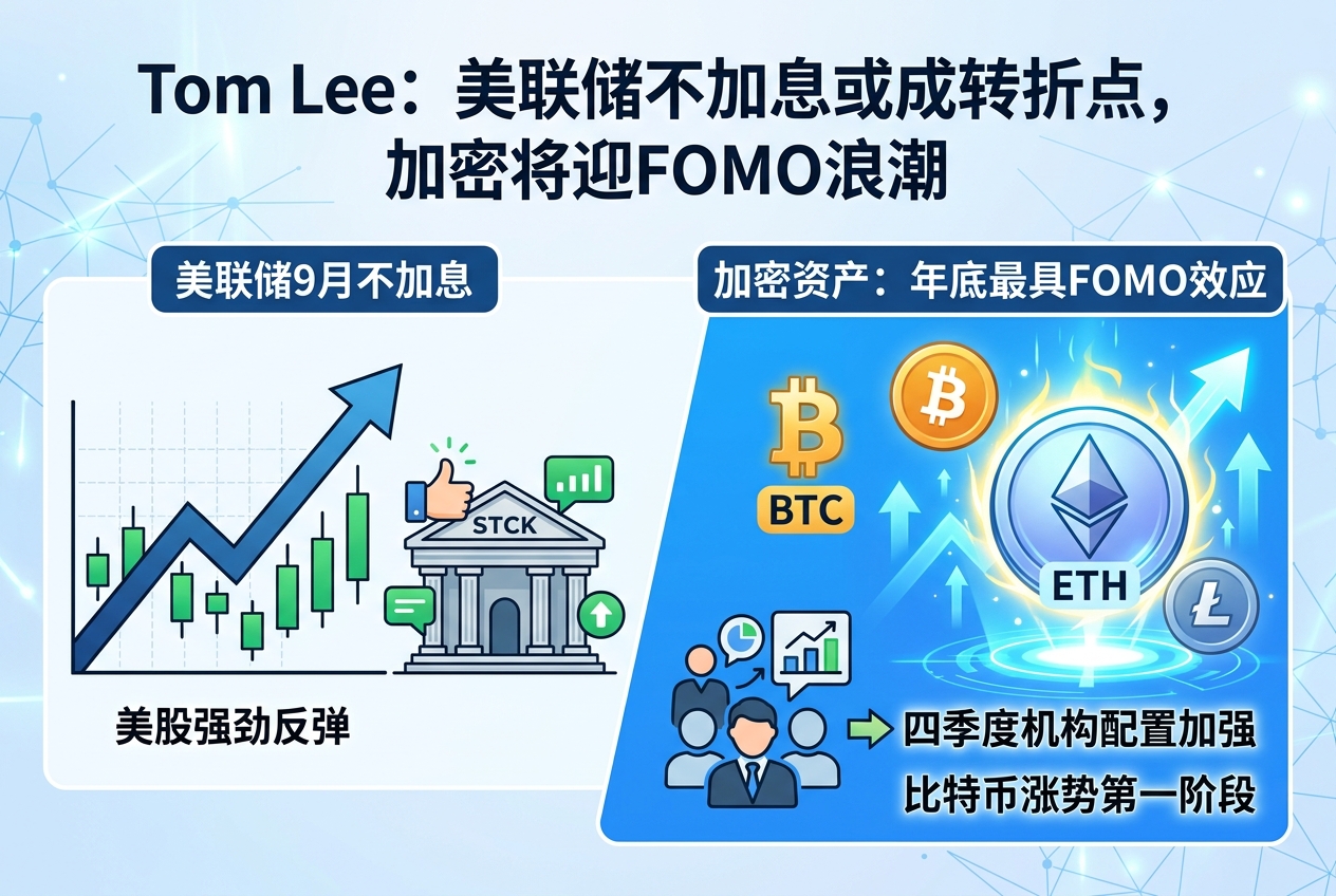 Tom Lee:若美联储9月不加息,美股或强劲反弹,加密将成年底前最具FOMO效应资产