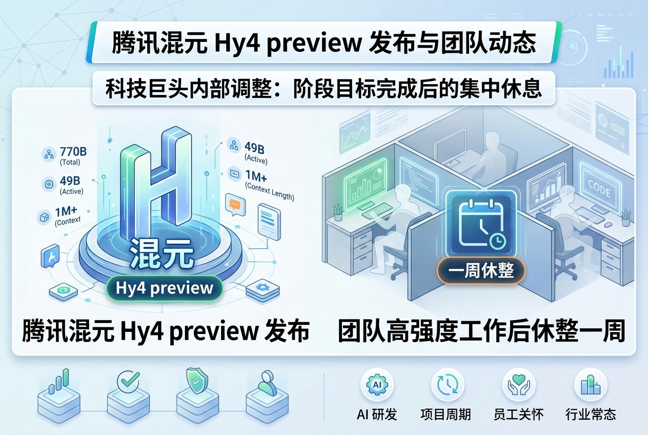 腾讯混元发布 Hy4 preview 后,团队休整一周